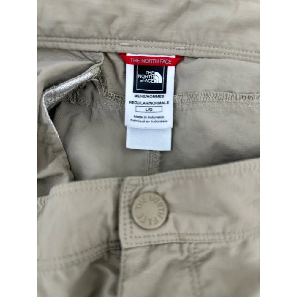 The North Face Mens Large Tan Ripstop Nylon Cargo Hiking Shorts 9 Inseam Khaki